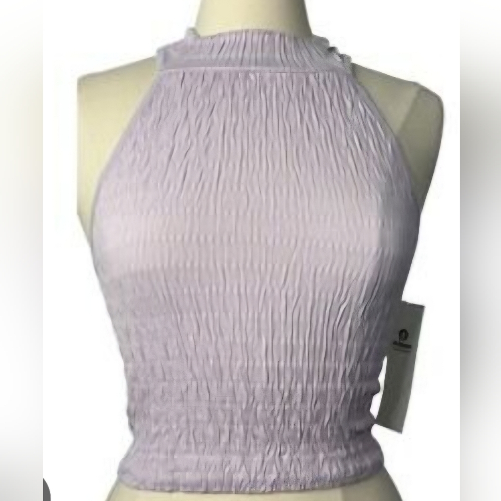Mono B Lilac Sleeveless Halter Women's Top Size L New